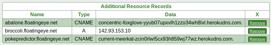 All three DNS Resource Records